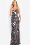 Jovani 03404 Embellished Sequins Reflective Strapless Gown