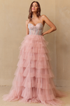 Amelia Couture 4048 Tiered Sweetheart Neck Sleeveless Gown