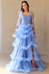 Amelia Couture 8900 Ruffled Scoop Neck Sleeveless Long Gown