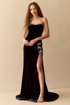 Amelia Couture 8047 Velvet Sweetheart Neck Strapless Gown