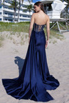Amelia Couture 3099 Satin Strapless Illusion Scoop Neck Gown