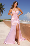 Amelia Couture 2055 Satin Sweetheart Neck Strapless Gown