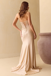 Amelia Couture 8040 Satin Embroidery Strapless Slit Gown