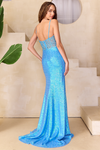 Amelia Couture 5065 Sequins Scoop Neck Sleeveless Slit Gown