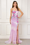 Amelia Couture 7060 Floral Embroidered Scoop Neck Long Gown