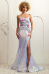 Amelia Couture 7060 Floral Embroidered Scoop Neck Long Gown