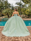 Dancing Queen 1893 Embroidered Strapless Quinceanera Dress