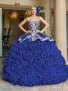 Dancing Queen 1634 Beaded Organza Ruffle Quinceanera Dress
