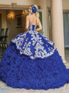 Dancing Queen 1634 Beaded Organza Ruffle Quinceanera Dress