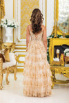 Dancing Queen 4480 Beads V-neck Sleeveless Tiered Prom Dress