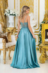 Dancing Queen 4520 Beaded Sheer Corset Strapless Prom Dress