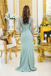 Dancing Queen 4475 Wrap Effect Bodice Long Sleeve Prom Dress