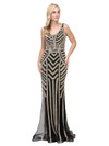 Dancing Queen 2391 Sheer Sequined Pattern Sleeveless Gown