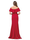 Dancing Queen 2348 Ruffle Off-the-Shoulder Flared Hem Gown