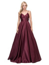 Dancing Queen 2339 Satin Spaghetti Strap V-Neck Prom Dress