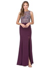 Dancing Queen 9964 Jersey Lace Embellished Sleeveless Gown