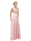 Dancing Queen 9856 Chiffon Sequined Bodice Scoop Neck Gown