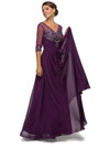 Dancing Queen 8855 Sheer Overlay Long-Sleeved Evening Gown