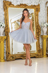 Dancing Queen 3399 Sweetheart Neckline Sequined Short Dress