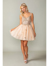 Dancing Queen 3367 Embellished Bodice Tulle Short Dress