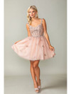 Dancing Queen 3367 Embellished Bodice Tulle Short Dress