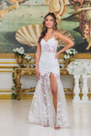Dancing Queen 0299 Sheer Lace Floral Embroidery Bridal Dress