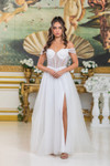 Dancing Queen 0288 Sheer Corset Off-Shoulder Wedding Dress