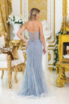 Dancing Queen 4510 Sheer Beaded Strapless Fitted Prom Dress