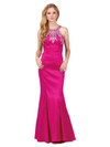 Dancing Queen 9943 Satin Embellished Neck Sleeveless Gown Dancing Queen 9943 Satin Embellished Neck Sleeveless Gown