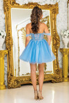 Dancing Queen 3409 Sheer Corset Sweetheart Neck Short Dress