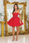 Dancing Queen 3409 Sheer Corset Sweetheart Neck Short Dress