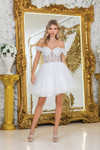 Dancing Queen 3406 Embellished Off-Shoulder Short Dress