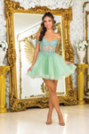 Dancing Queen 3405 Embellished Off-Shoulder Short Dress