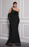 MNM Couture F02826 Flower Crepe One Shoulder Fitted Dress