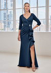 MGNY By Morilee 73132 Jersey V-neck Quarter Sleeves Gown