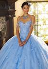 Morilee 60155 Tulle Net Floral Lace V-neck Quinceanera Dress