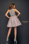 Terani Couture 1821H7929 Floral Beaded Halter Neck Dress