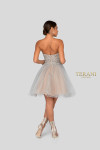 Terani Couture 1911P8016 Tulle Beaded Strapless Short Dress