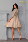 Terani Couture 2027H3388 Satin Mikado Jewel Neck Short Dress