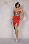 Terani Couture 2221C0353 Taffeta Stretch Crepe Short Dress