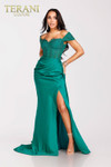 Terani Couture 231P0061 Matte Satin Off-Shoulder Prom Gown