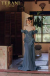 Terani Couture 232M1559 Crepe Sweetheart Ruffle Sleeve Dress