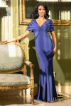 Terani Couture 242M3315 Stretch Satin V-Neck Column Dress