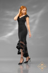 Terani Couture J4652 Jersey V-Neck Cap Sleeve High Low Dress