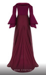 MNM Couture B1103 Organza Rayon Crepe off-shoulder Long Gown