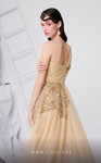 MNM Couture B1110 Tulle Beading One Strap Sleeves Long Gown