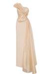 MNM Couture B1130 Crepe Organza One Shoulder Fitted Dress