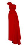 MNM Couture B1130 Crepe Organza One Shoulder Fitted Dress