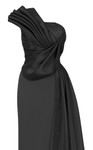 MNM Couture B1130 Crepe Organza One Shoulder Fitted Dress