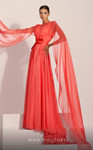 MNM Couture E0061 Illusion V-neck Long-tailed Sleeves Dress